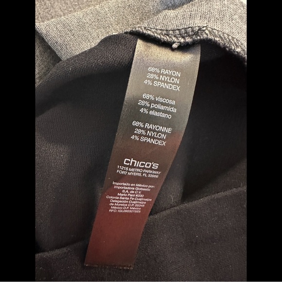 New CHICO’S Swirl Pattern Ponte Knit Dress Purple Gray Black Shift Sheath Zipper - Picture 10 of 13